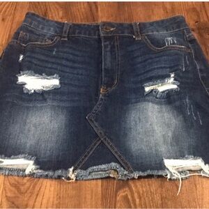 WAX Denim Distressed Mini Skirt size 2 juniors 5